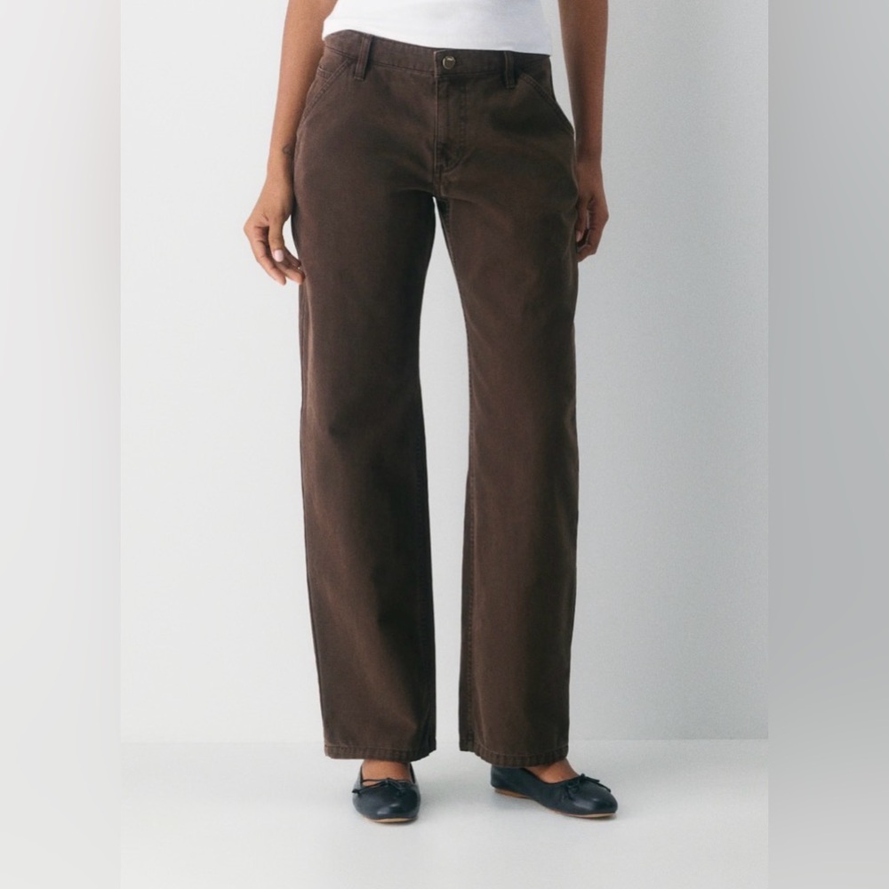 TNA Dark Brown Straight Leg Pants